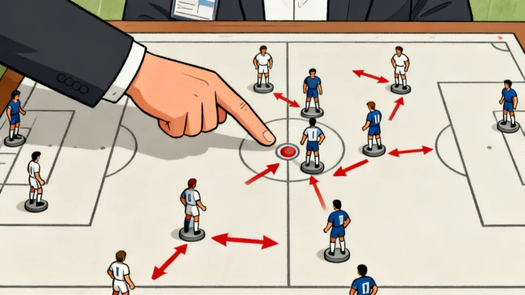 Tactical board illustrating advanced defensive strategies and player positioning.