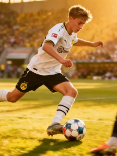Dynamic Bundesliga player on the field, showcasing skill and potential for future transfers