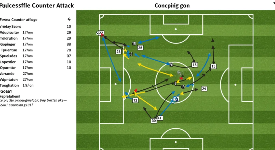 Tactical diagram illustrating a successful counter-attacking play in football
