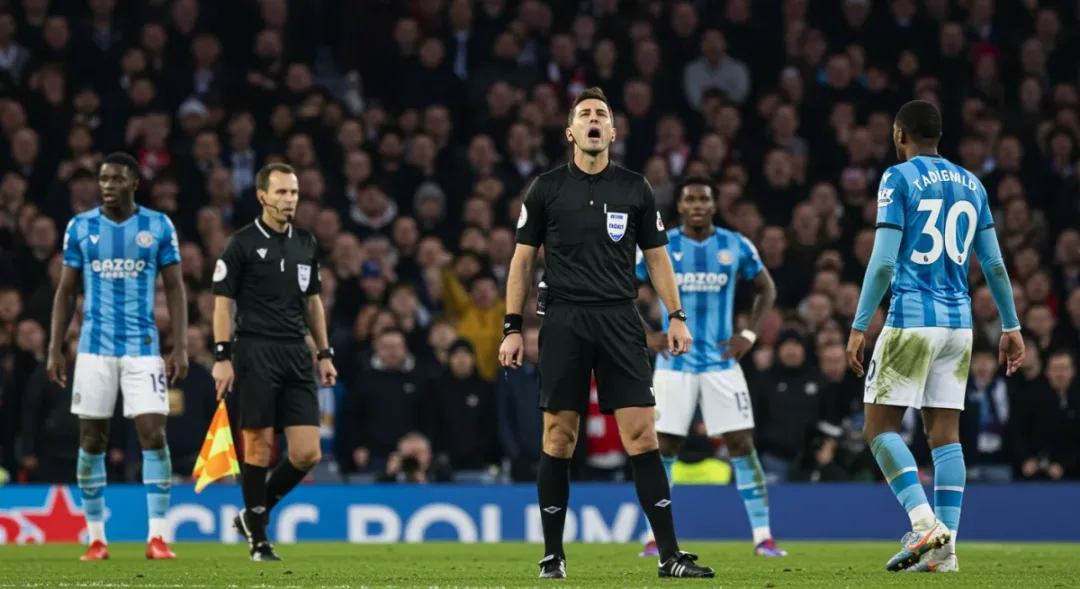 Player reacting to a referee's controversial call