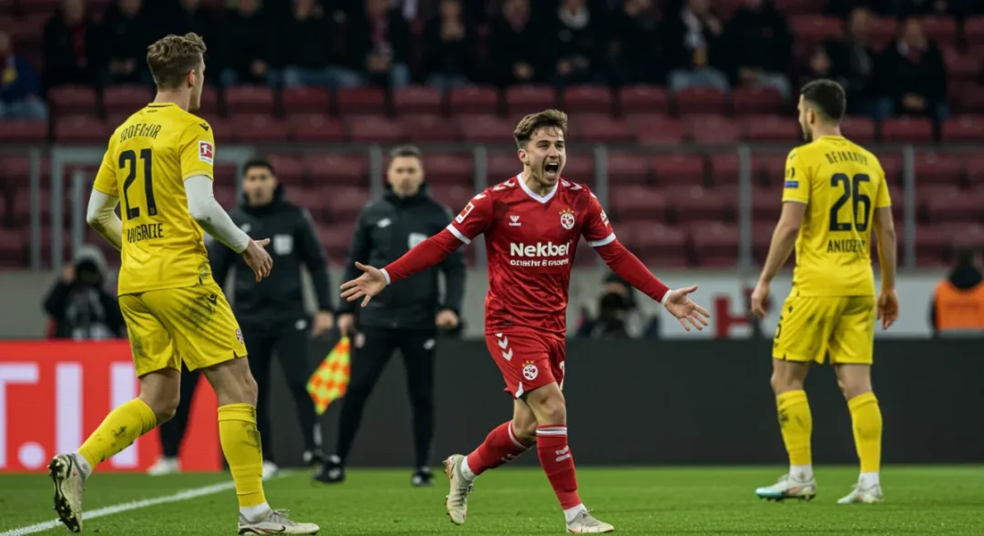 Substitute player celebrating a crucial goal after entering a European football match.