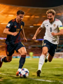 Dynamic European forwards displaying exceptional skill, symbolizing increased market value.
