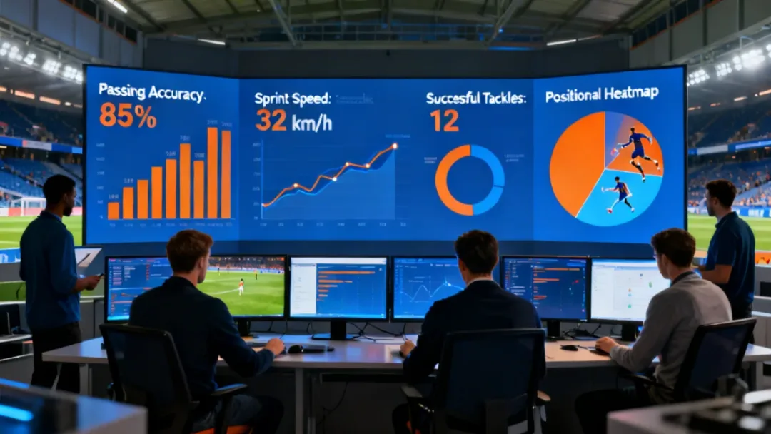 Infographic showing comprehensive player performance metrics and data analysis team