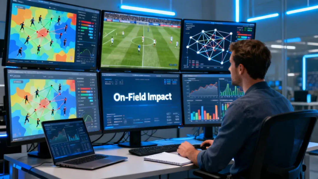 Data scientist analyzing football performance metrics for player valuation.