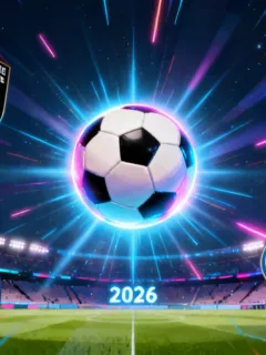 Serie A club logos converging around a glowing football, symbolizing strategic transfers by 2026
