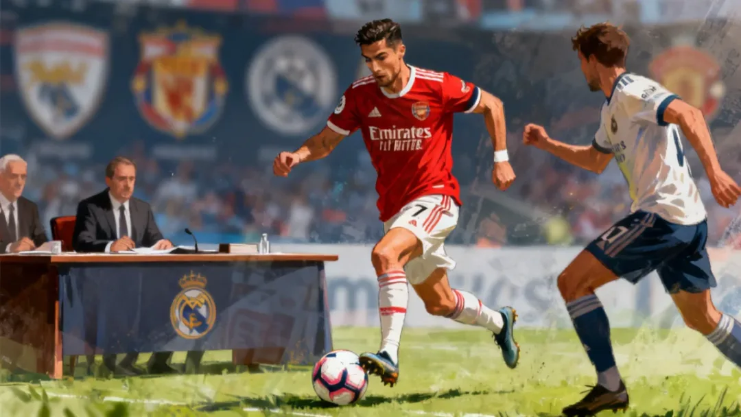 Dynamic football player in action, symbolizing a high-impact transfer target for Premier League clubs.