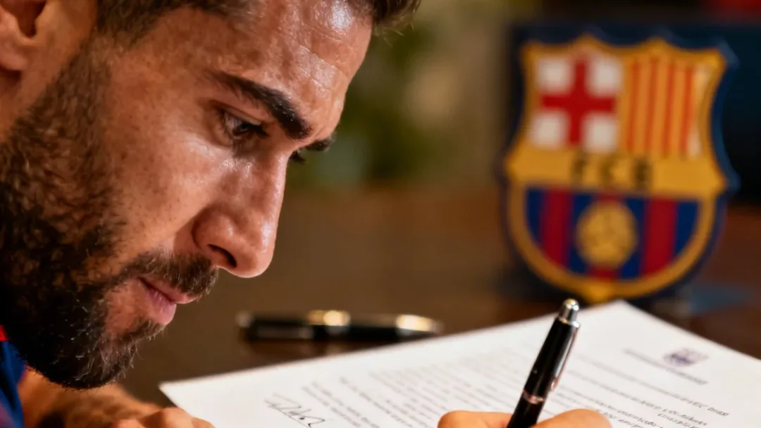 Football player signing contract, emphasizing the importance of release clauses.