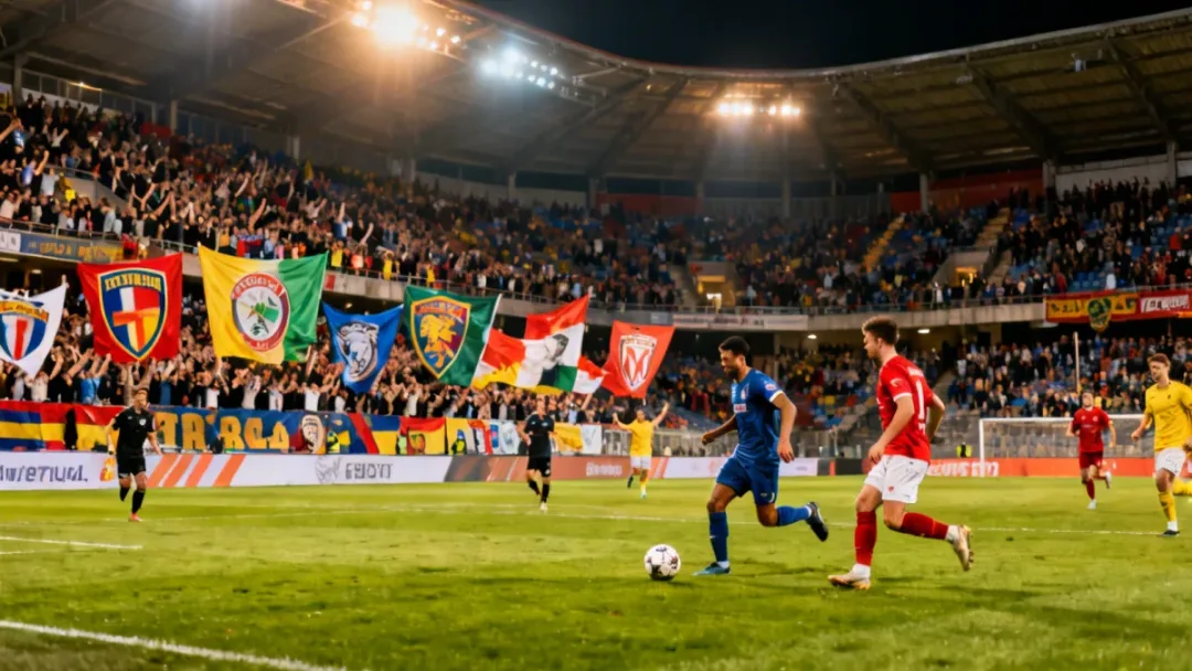 Dynamic match action in an emerging European football league stadium