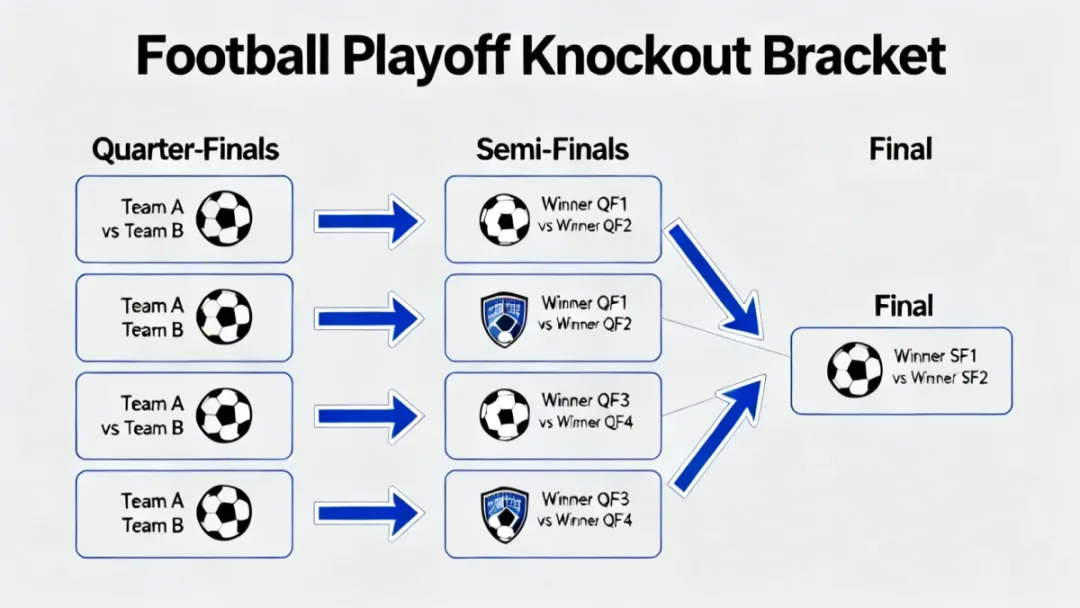 Infographic detailing a typical football knockout playoff bracket