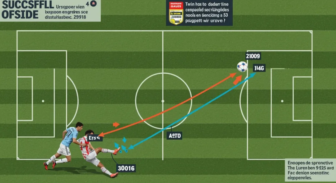 Tactical graphic of a successful offside trap