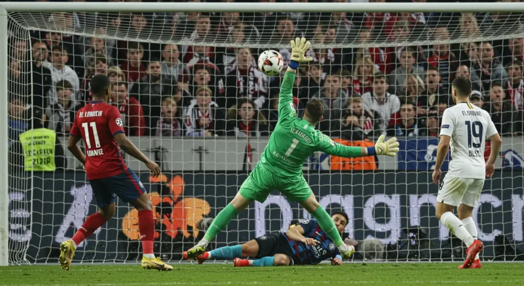 Goalkeeper making a spectacular diving save