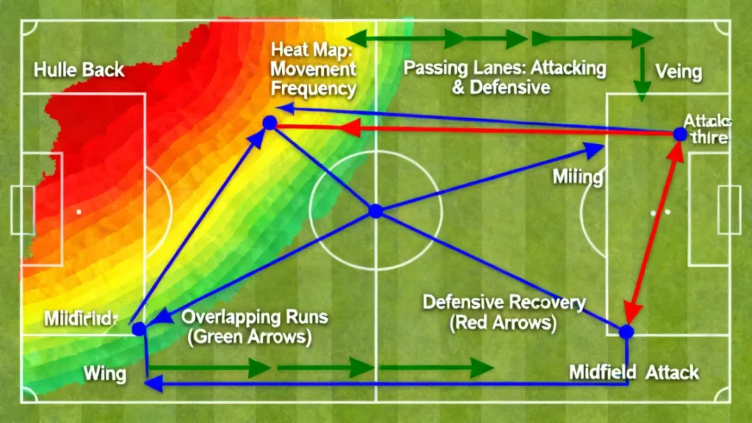 Tactical diagram showing modern full-back's extensive movement and passing contributions