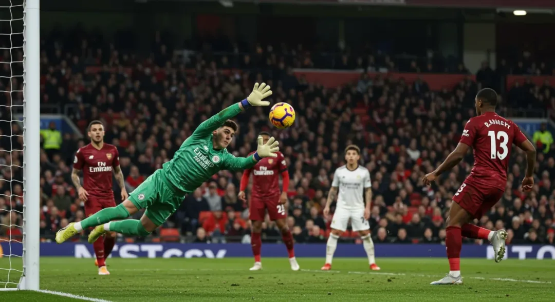 Spectacular diving save by European goalkeeper